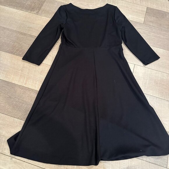 Lands End Black A-Line Dress S 3/4 Sleeve Polyester/Viscose/Elastane - Picture 8 of 8